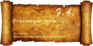 Freiberger Anna névjegykártya